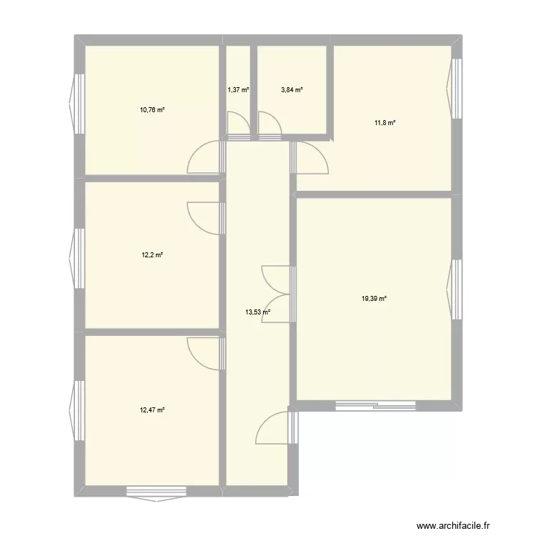 lulu. Plan de 8  et 85 m²