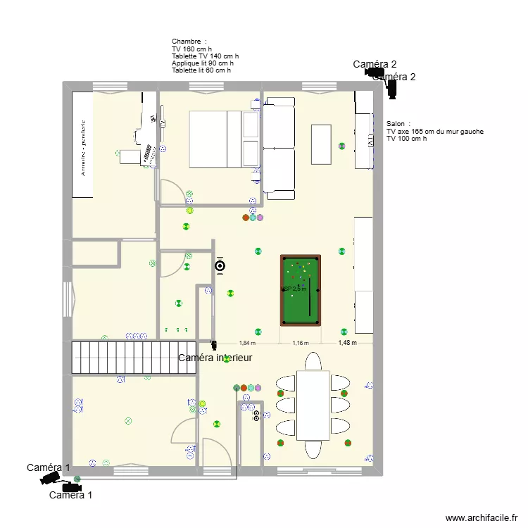 maison 39 RDC meubl&eacute;. Plan de 10  et 87 m²