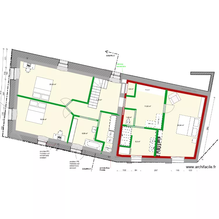 Maison C&eacute;li V1.4. Plan de 