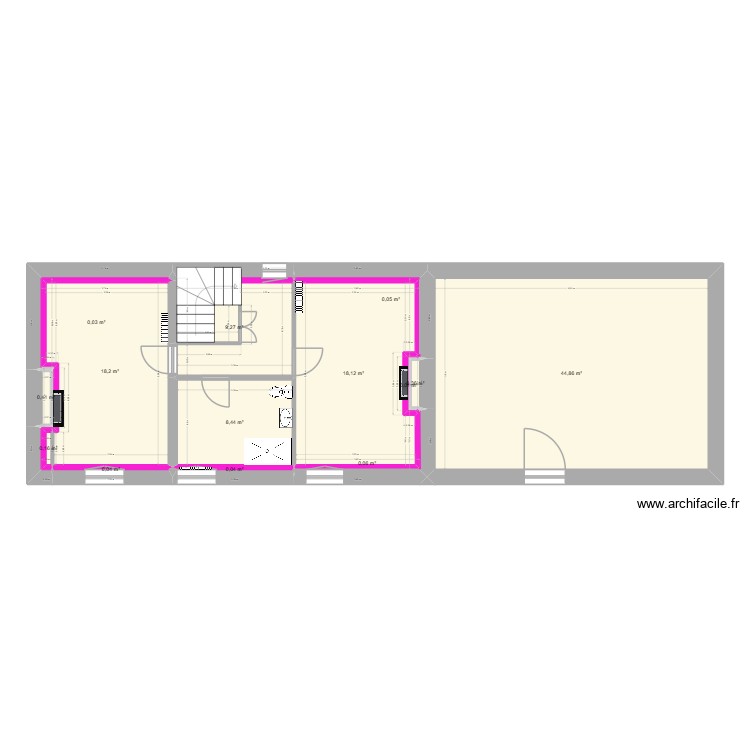 Noyers 65 Etage après travaux. Plan de 0 pièce et 0 m2