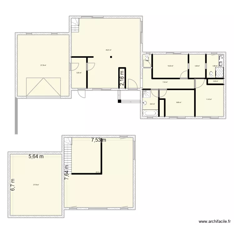 plan maison. Plan de 15  et 246 m²
