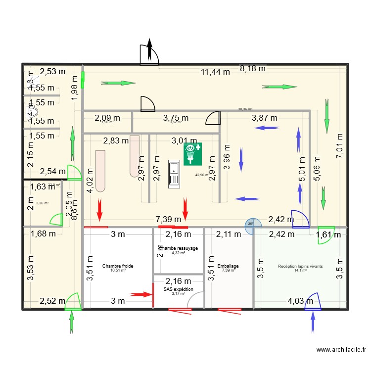 Lapins 2. Plan de 11 pièces et 144 m2