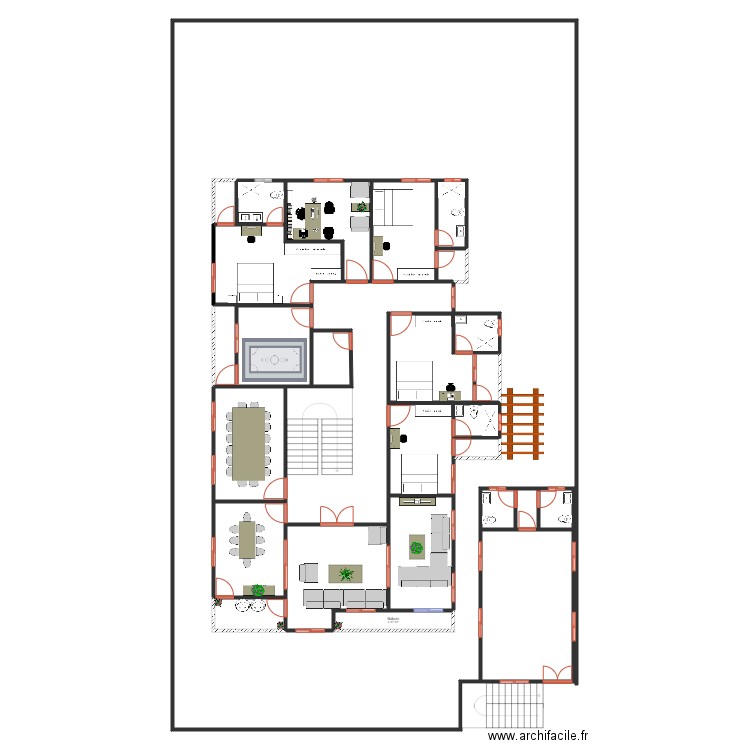 Plan Aménagement villa 20x35 R1 01. Plan de 27 pièces et 297 m2