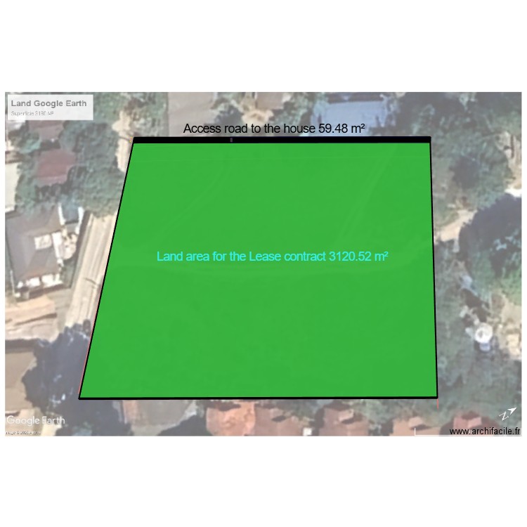 Land Parcelle V5 cotations parcelles Lease. Plan de 2 pièces et -1140 m2