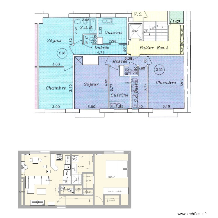 46 ROLLAND. Plan de 10 pièces et 86 m2