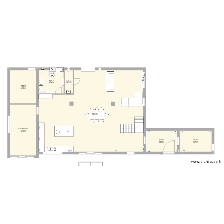 placher chauffant. Plan de 14 pièces et 269 m2