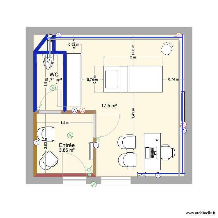 cabinet mag lorraine. Plan de 3 pièces et 30 m2