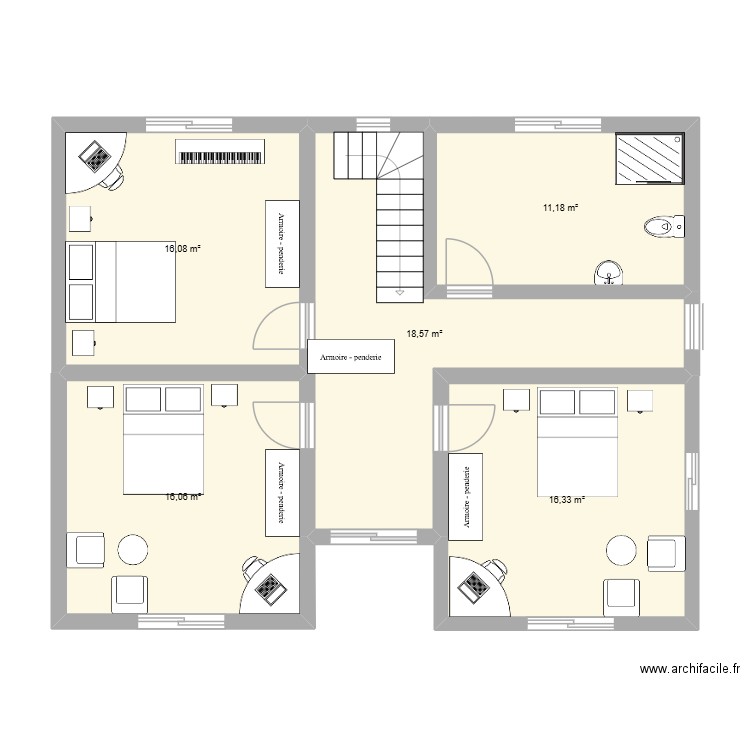 manjaka3. Plan de 5 pièces et 78 m2