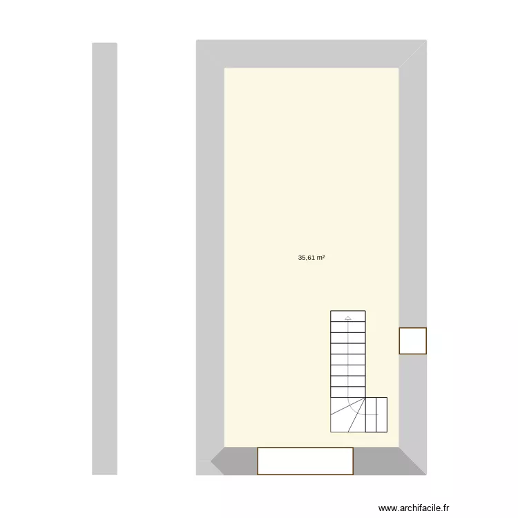 creche actuel. Plan de 1  et 36 m²