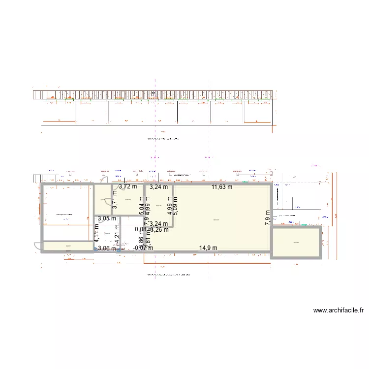 Les adrets projet v1. Plan de 9  et 178 m²
