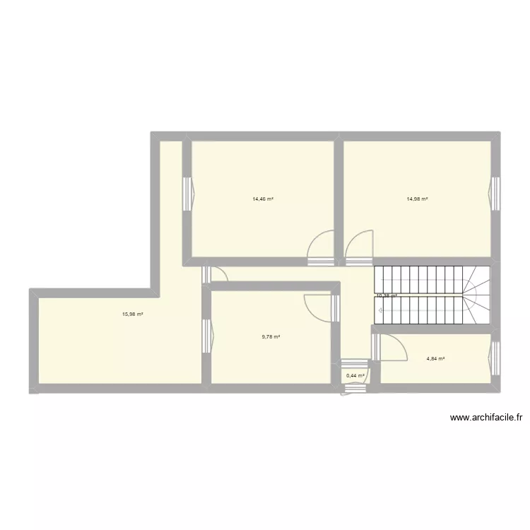 &eacute;tage. Plan de 7  et 71 m²