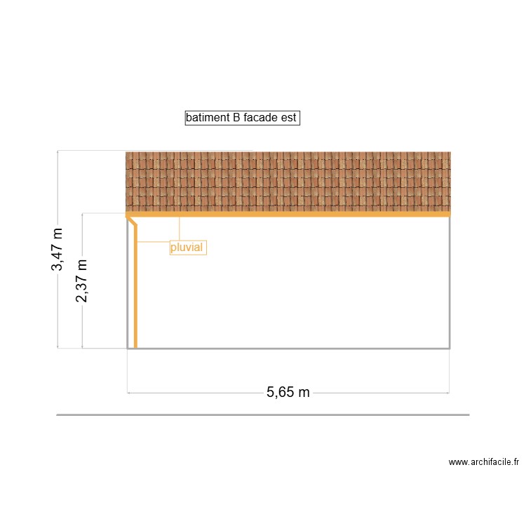batiment B facade estMM. Plan de 1 pièce et 14 m2