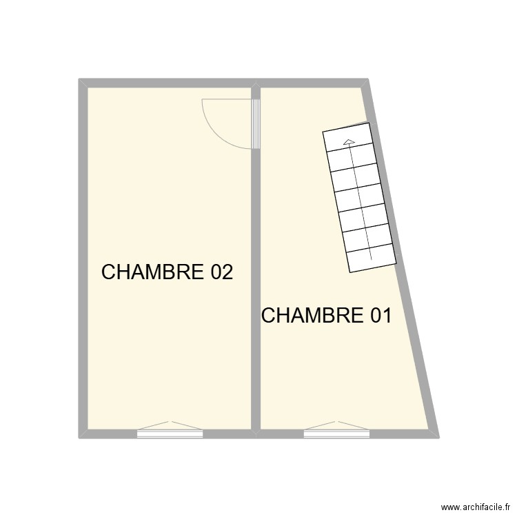 ETAGE SERNHAC AM. Plan de 3 pièces et 15 m2