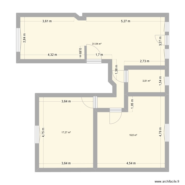 Alexandre KNECHT. Plan de 4 pièces et 72 m2