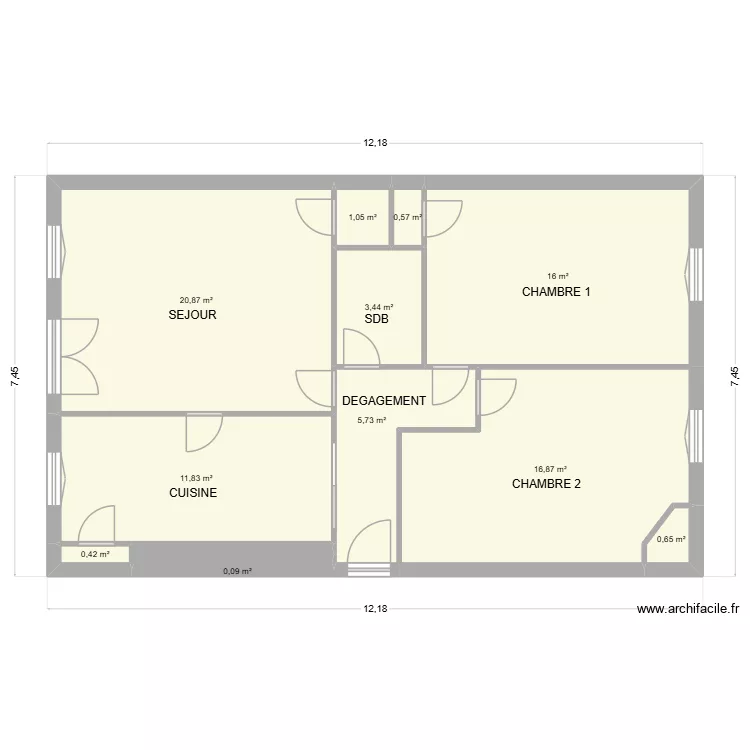 PLISSARD. Plan de 11  et 78 m²