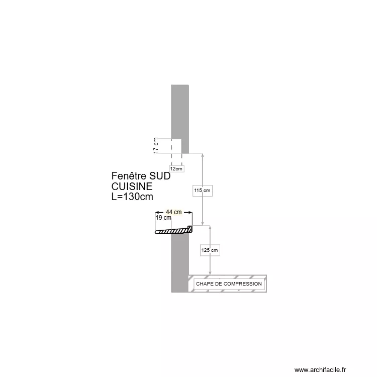 COUPE OF CUISINE SUD. Plan de 