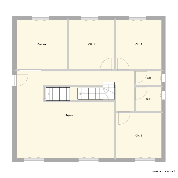Galipaud. Plan de 8 pièces et 92 m2