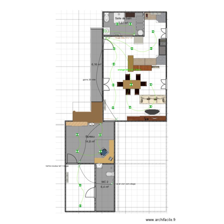 eclairage salon teddy. Plan de 0 pièce et 0 m2
