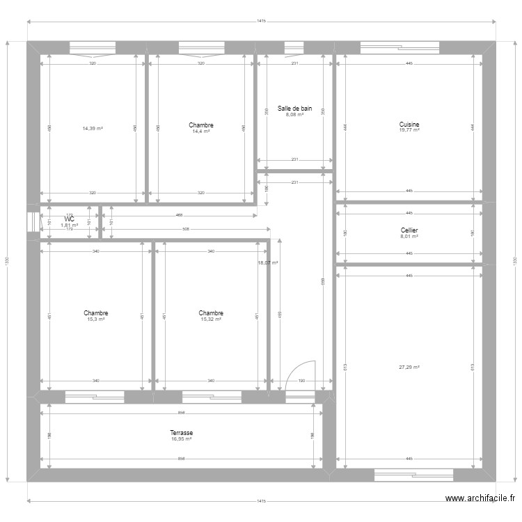 Plan murat 3. Plan de 11 pièces et 159 m2