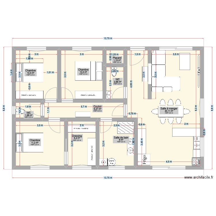Location meuble 2. Plan de 10 pièces et 99 m2