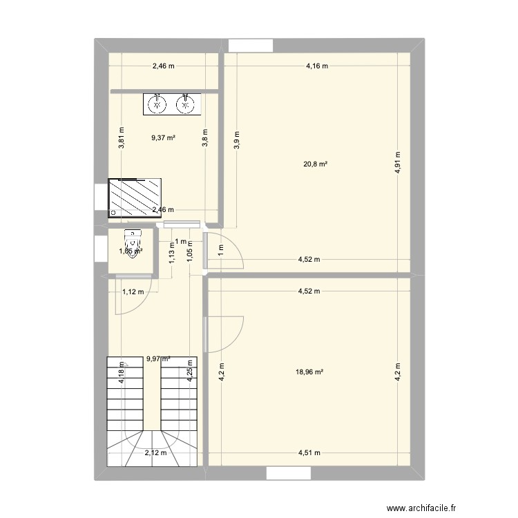 Cancale2Nouveau-V1. Plan de 5 pièces et 60 m2