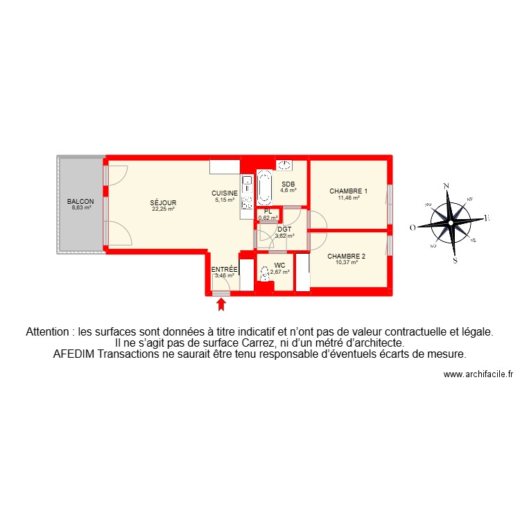 BI26574 -. Plan de 15 pièces et 87 m2