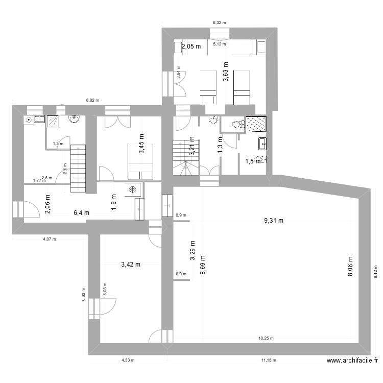 Lairière 0.3. Plan de 11 pièces et 189 m2