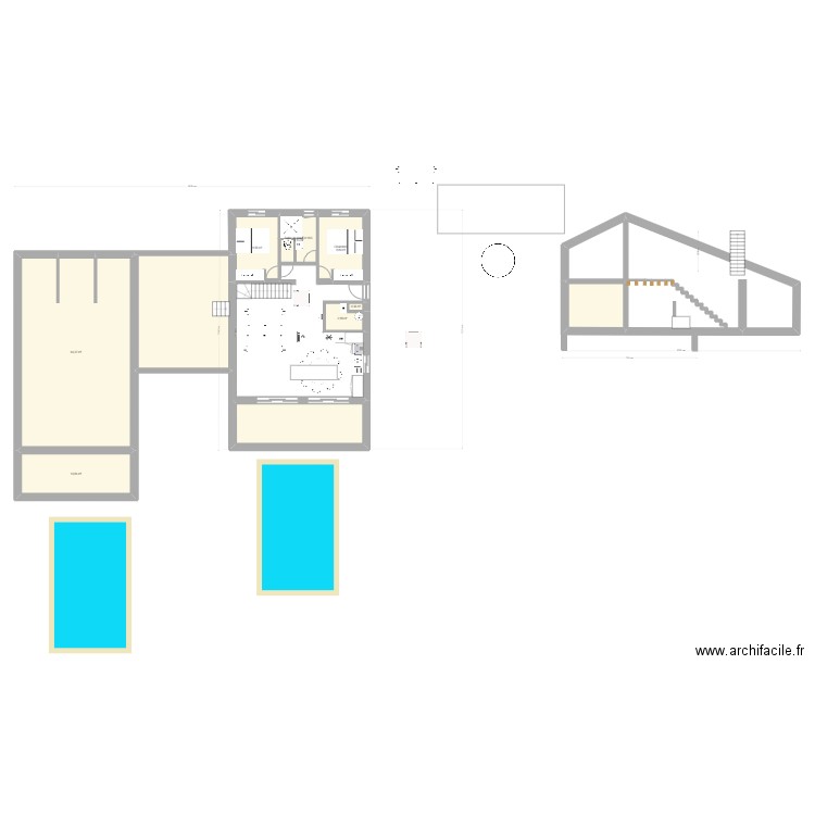 chalet 4. Plan de 10 pièces et 160 m2