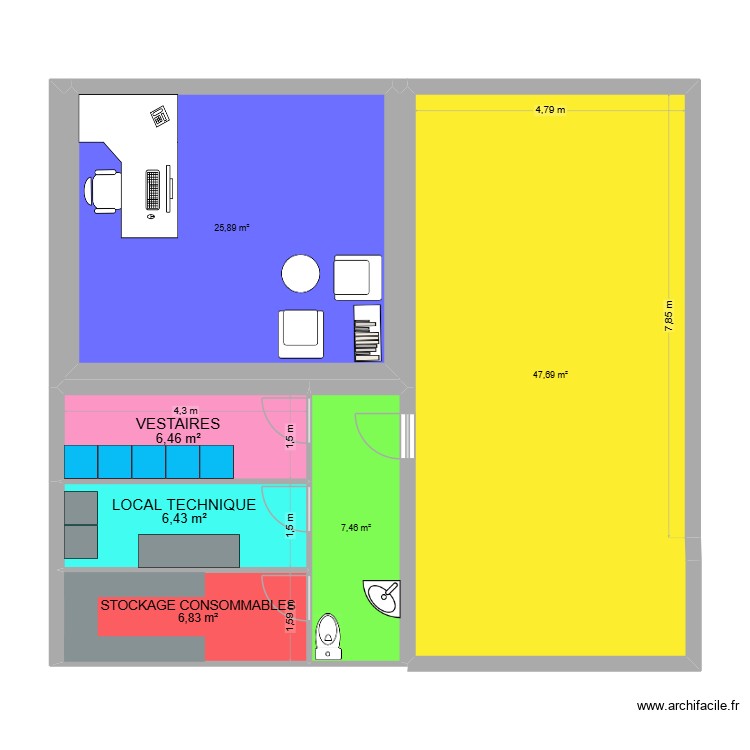 COIFFURE. Plan de 0 pièce et 0 m2 COIFFURE. Plan de 0 pièce et 0 m2