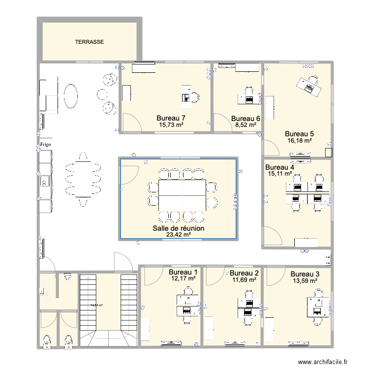 Bureaux Scénario Immo. Plan de 10 pièces et 125 m2