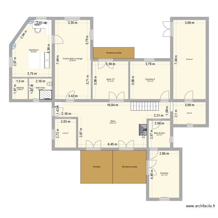 Dupont Projet. Plan de 12 pièces et 164 m2
