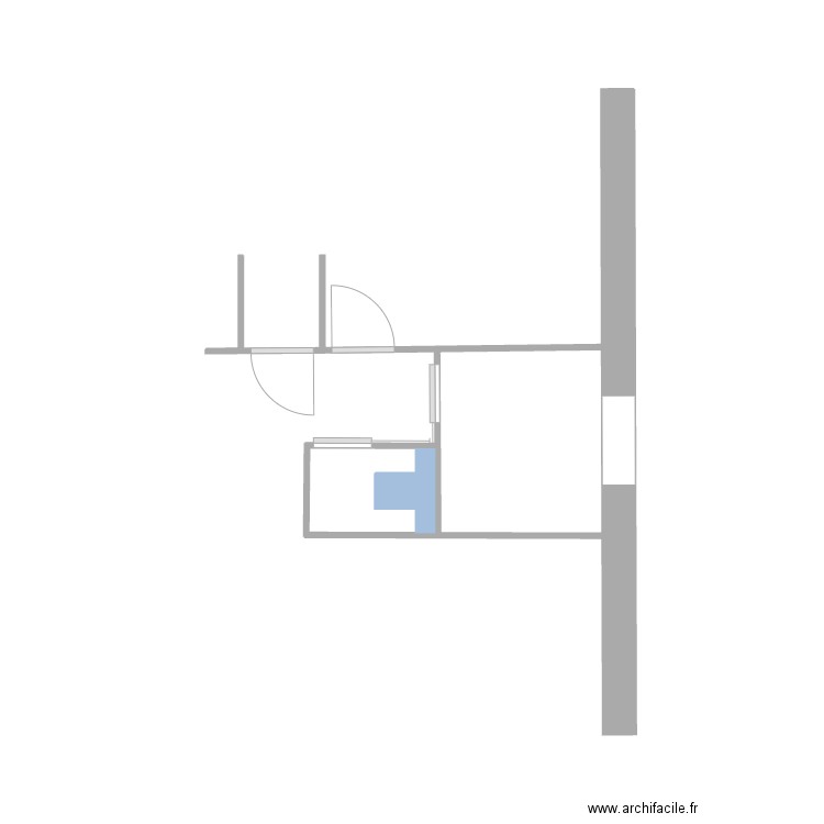Bains-WC 01. Plan de 2 pièces et 3 m2