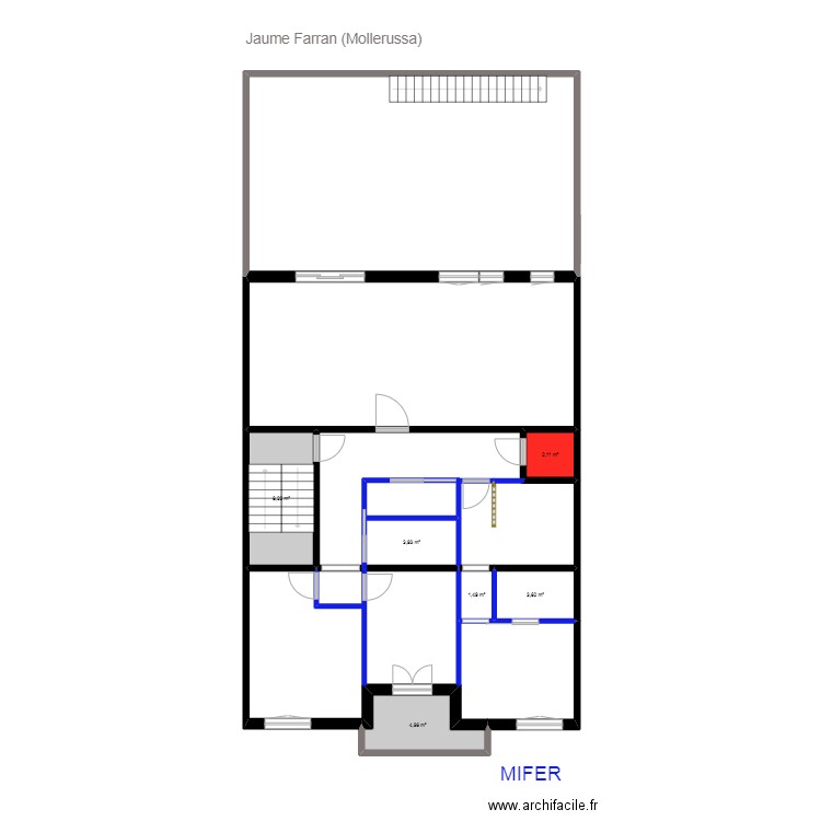 Jaume Farran  (Mollerussa) divisorias.. Plan de 6 pièces et 24 m2