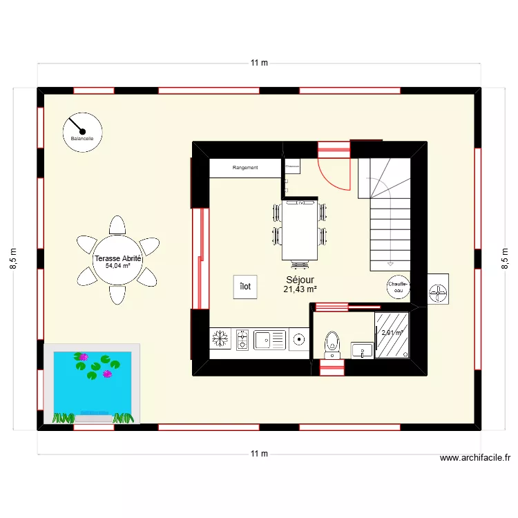 25m&sup2;. Plan de 