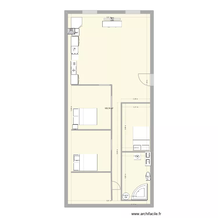 2er test. Plan de 1 et 106 m² 2er test. Plan de 1 et 106 m²