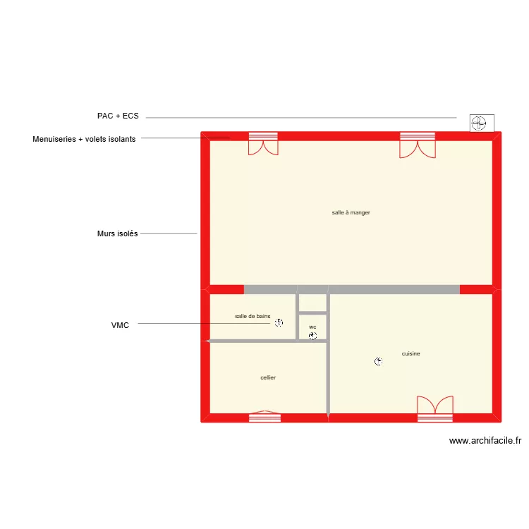 BRUT état étape 2 rdc. Plan de BRUT état étape 2 rdc. Plan de