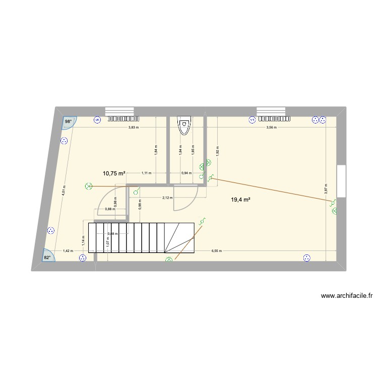 etage  adele. Plan de 0 pièce et 0 m2
