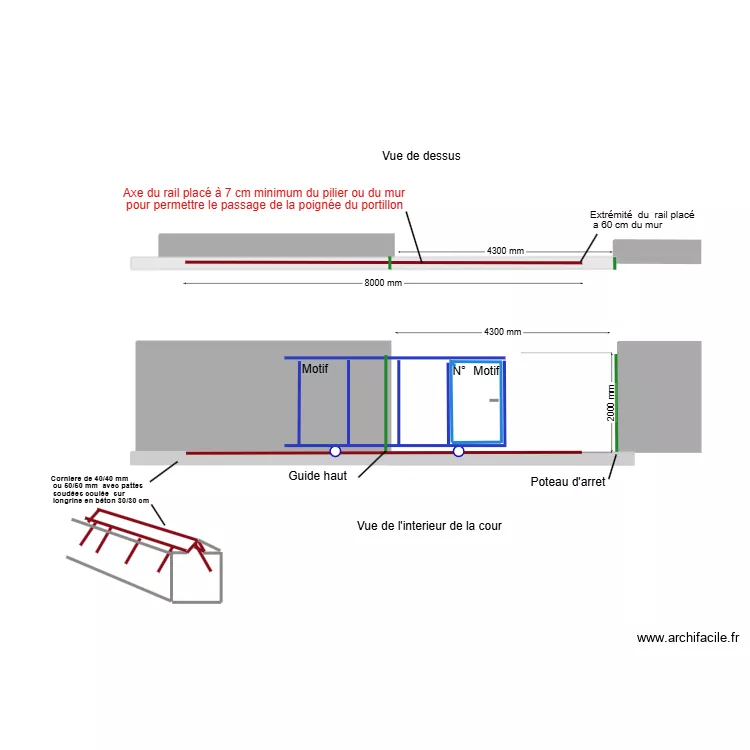 plan pose rail maçonneries 432cm. Plan de plan pose rail maçonneries 432cm. Plan de