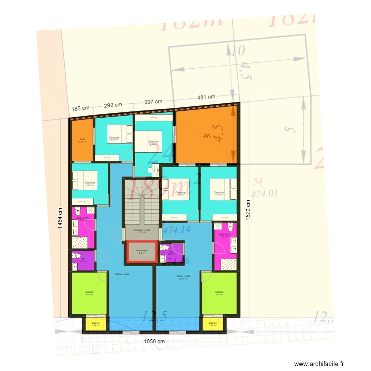 R+3 V2. Plan de 0 pièce et 0 m2