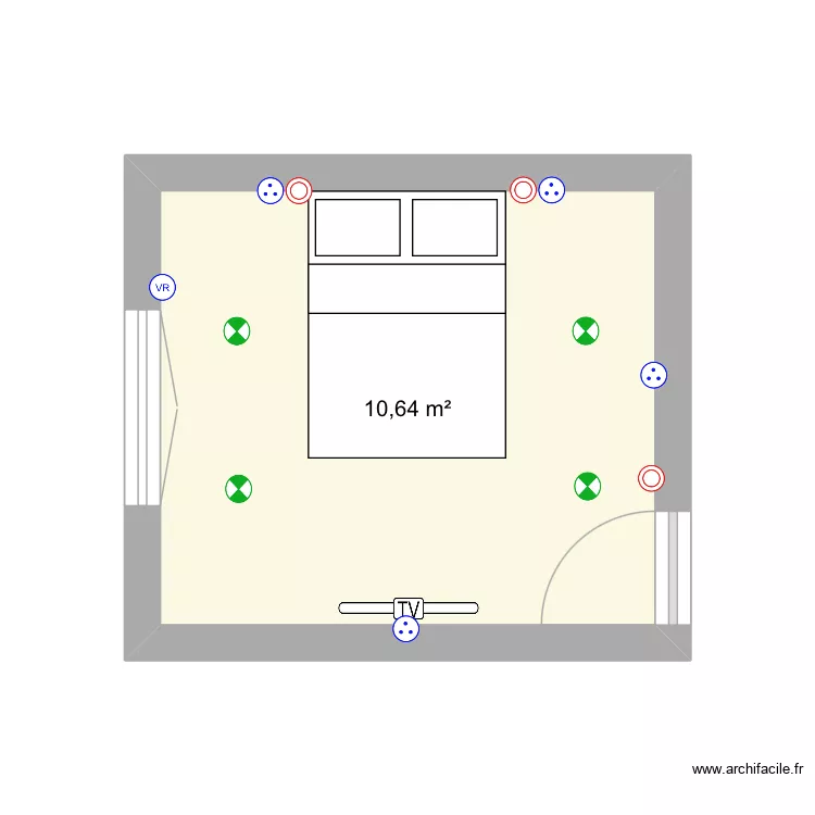 Chambre 2. Plan de 1  et 11 m²