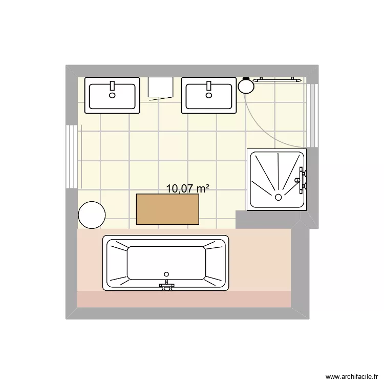 Ma SDB. Plan de 1  et 10 m²