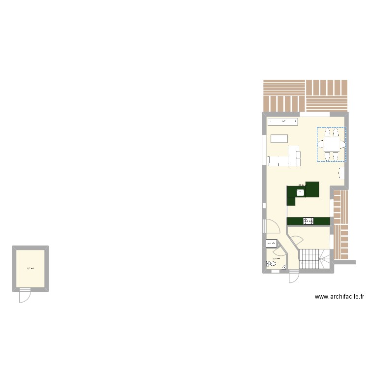 maison grasse. Plan de 3 pièces et 61 m2