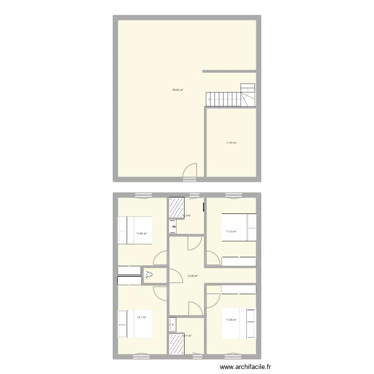 futur maison. Plan de 9  et 140 m²