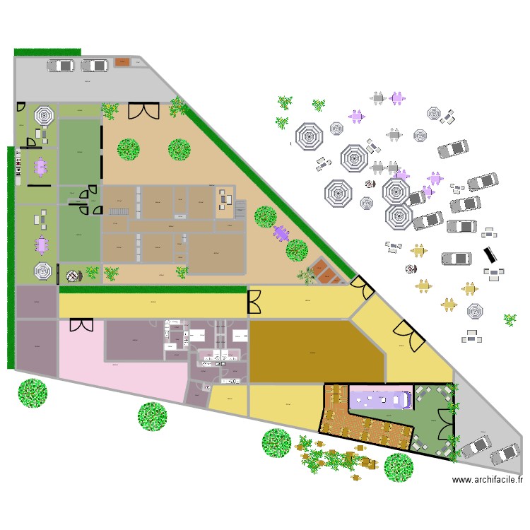 FOODTRUCK 0711A. Plan de 80 pièces et 1885 m2