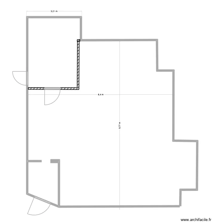 Salle repos et vestiaire. Plan de 