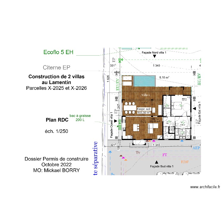 villa borry rdc. Plan de 0 pièce et 0 m2