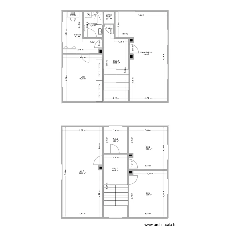 GOHIN. Plan de 17  et 146 m²