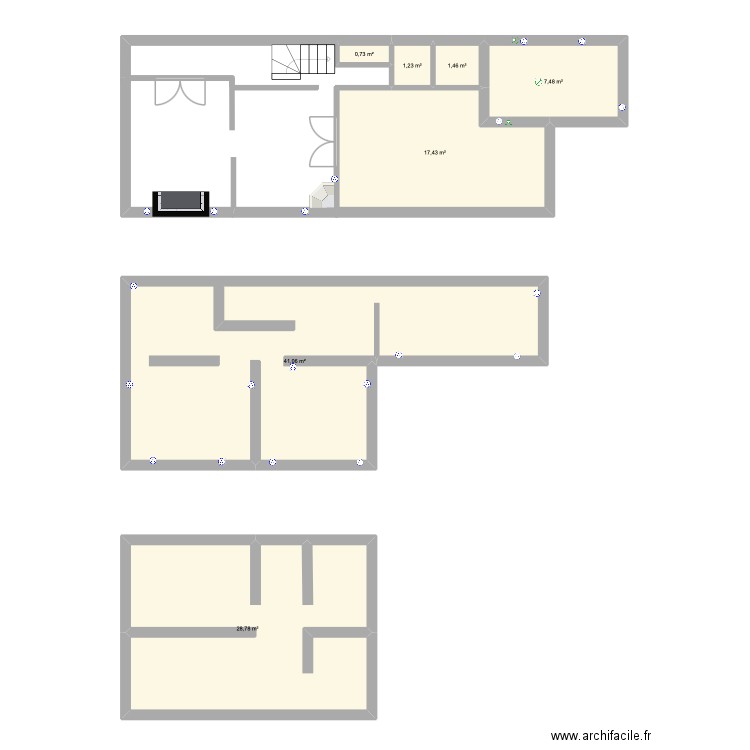 SASSI BIS. Plan de 7 pièces et 98 m2