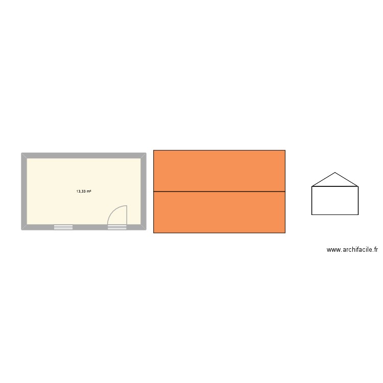 Test. Plan de 2 pièces et 27 m2