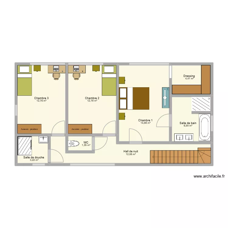 Lot 2 &eacute;tage Nandrin. Plan de 8  et 68 m²